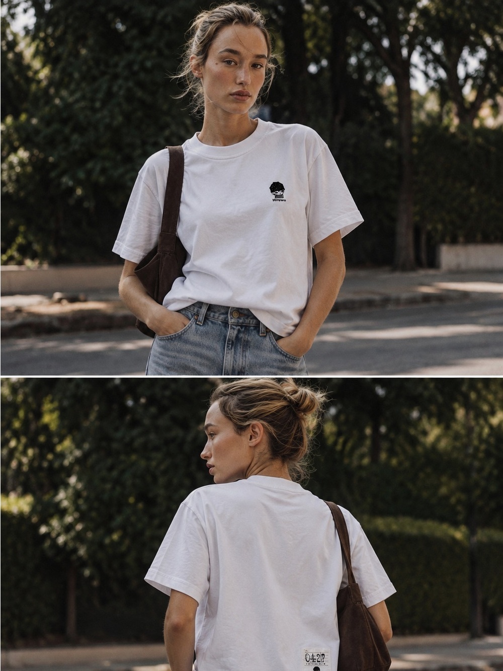 Hirono Oversized White Graphic T-Shirt | Minimalist Streetwear